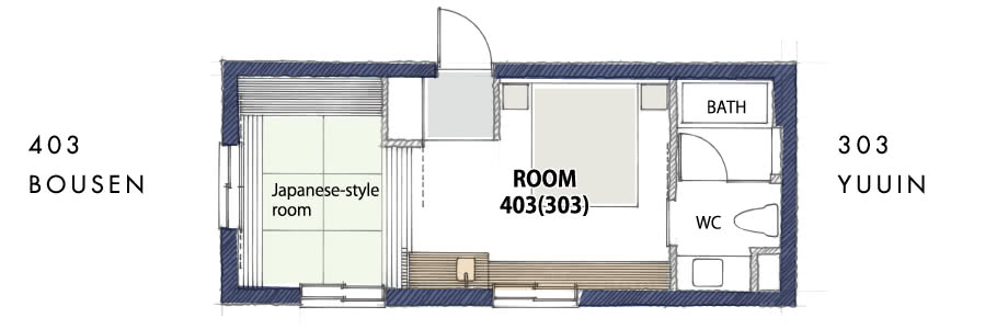 忘筌 BOUSEN 403 夕隠 YUUIN 303 間取り図
